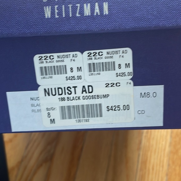 Stuart Weitzman Nudist - Black Goosebump size 8 - Picture 3 of 4